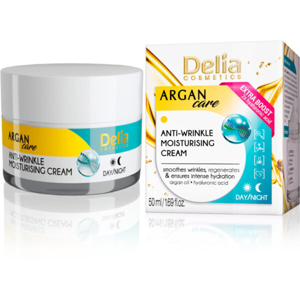 Delia Argan Care Hyaluronic Acid Anti-Wrinkle Moisturising Day & Night Cream - 50ml